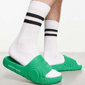 Adidas Originals Adilette 22‎ Slip On Slides Collegiate Bold Green Mens 12 UK 11
